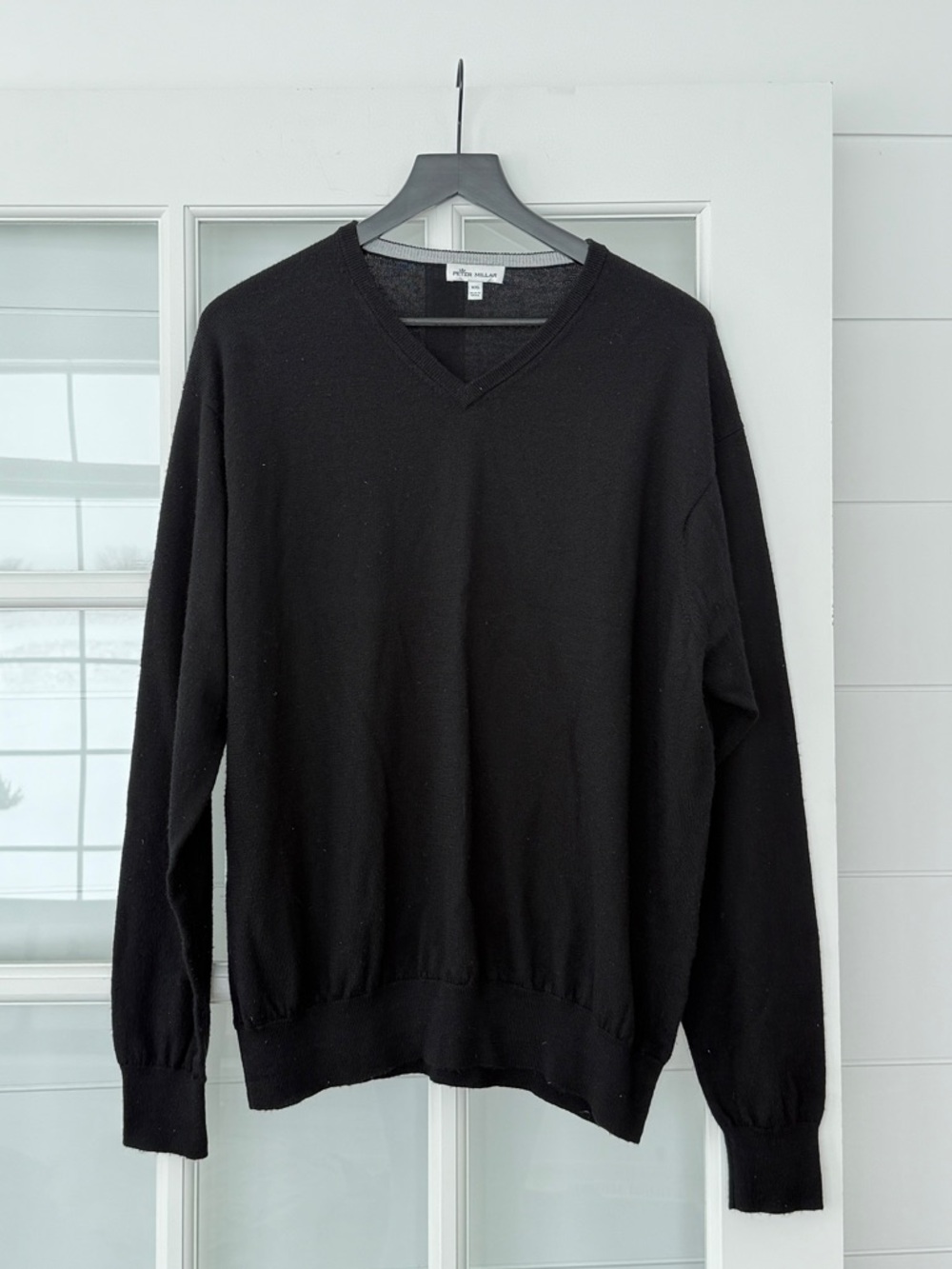 Peter Millar Men's Black V-Neck Sweater